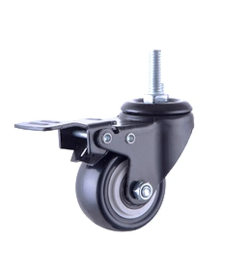 [WH720] M8 Swivel Furniture Wheel Universal Rubber Mute Roller Brake Screw-In