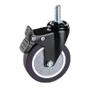 M10 Swivel Furniture Wheel Universal Rubber Mute Roller Brake Screw-In