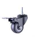 M8 Swivel Furniture Wheel Universal Rubber Mute Roller Brake Screw-In