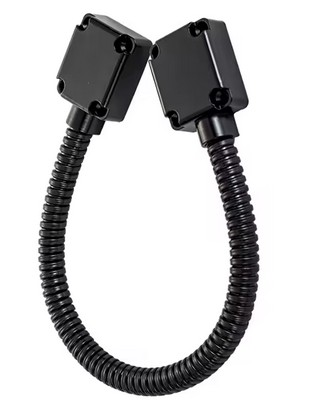 [EW449] Black Aluminium Door Loop Cable Protector - 400mm Length, Inner Diameter 11.5mm