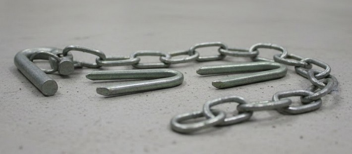 [FK243] Rural Hook and Chain Farm Gates Latch 500mm- Galvanised