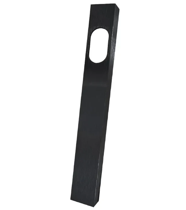 [MKLH421] Lever Handle for Narrow Mortice Lock - Oval Cylinder Hole only, External Plate,  Solid Brass - Black
