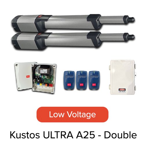 [MOT325] BFT Kustos Ultra BT A25 Double Swing Gate Motor Kit (Low Voltage) - BFT Motor Kit