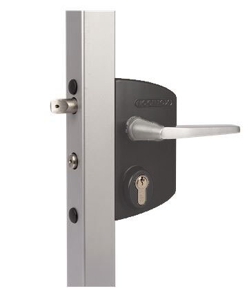 [FK701] Locinox Industrial Swing Gate Lock U2 for Flat Bar Adjustable 10-30mm in Black -Lever Handle