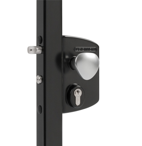 [FK642] Locinox Surface mounted electric gate lock with Fail Open for Square tube Adjustable 40-60mm - BLACK