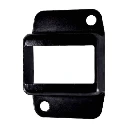 Steel Fence Rail Bracket, 38x25mm Wide Tube, Double Lug, 2 Hole - Black