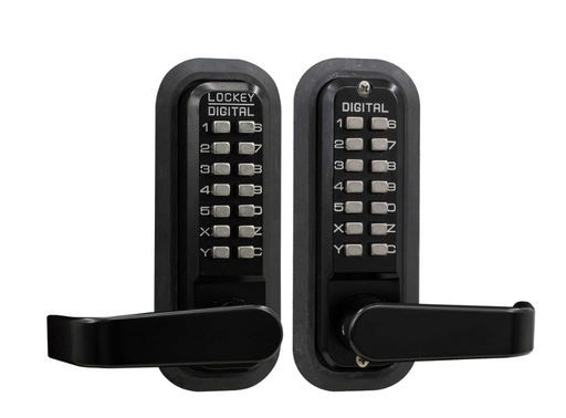 [FK967] Lockey 2835DC Mechanical Keyless Lever Lock with Passage Function, Double Combination (Black)